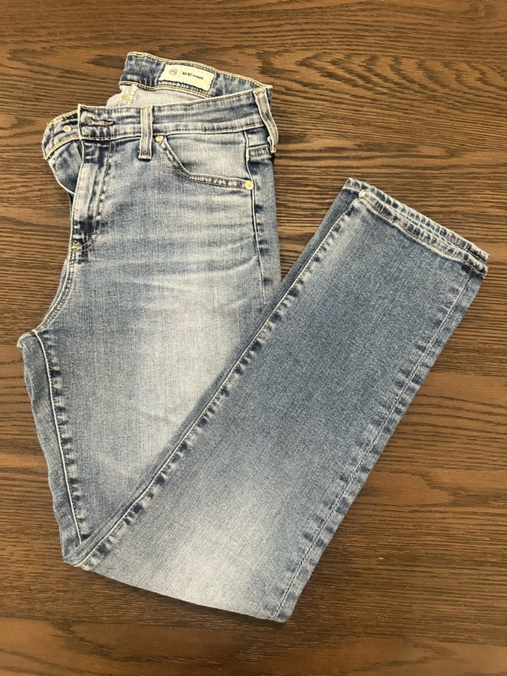 AG High-Rise Slim Straight Jeans in 15 Years Shoreline